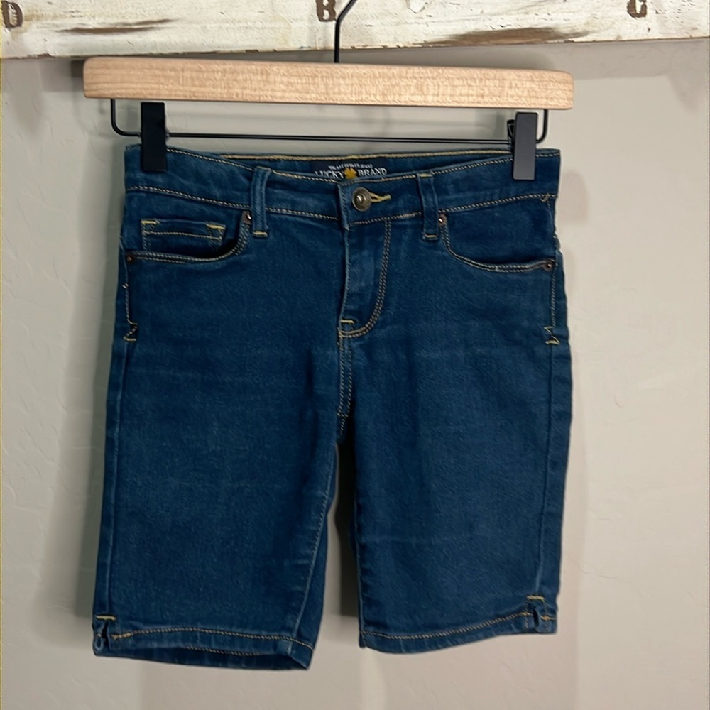 Lucky Brand Girls Jean Shorts Bermuda Vintage Long Zoe Jegging Adjustable Waist - Picture 2 of 12